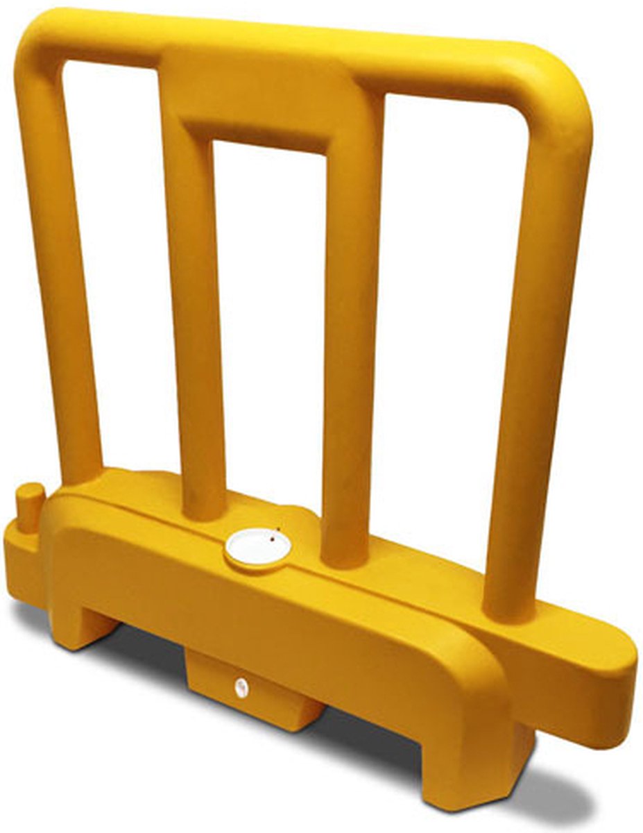 Kunststof vulbaar afzethek barriere Geel 112 x 120 cm | Afzetting - Afzetten - tijdelijke Vangrail | Verkeer - Veiligheid | De Veiligheids-winkel